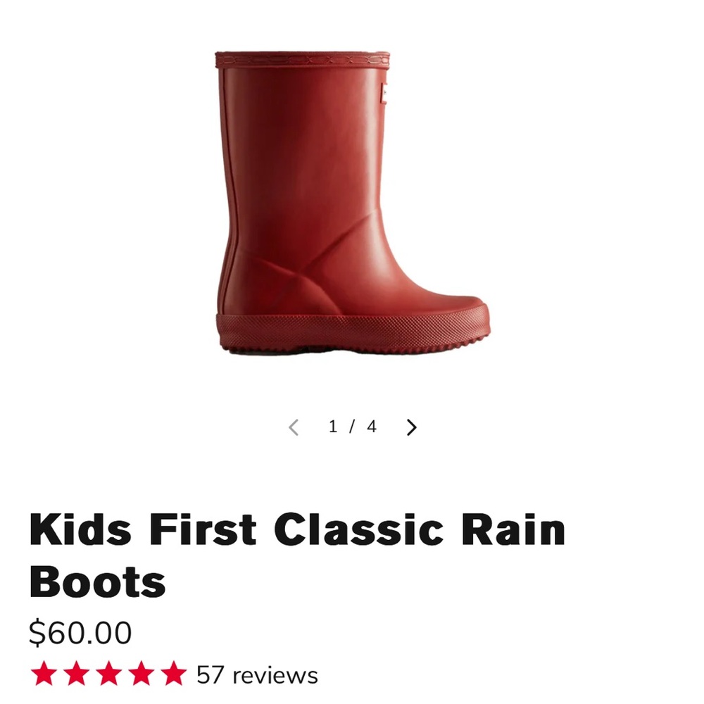 kids classic hunter rain boot